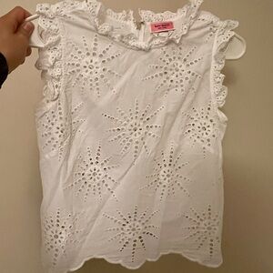 Kate Spade High Neck Tank with Embroidered Flowers